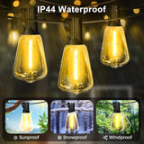 LAMPHOME 2-Pack 26Ft ST38 Outdoor String Lights, Warm Yellow Edison LED Patio Light with 12+1 Shatterproof Bulbs | Lumora