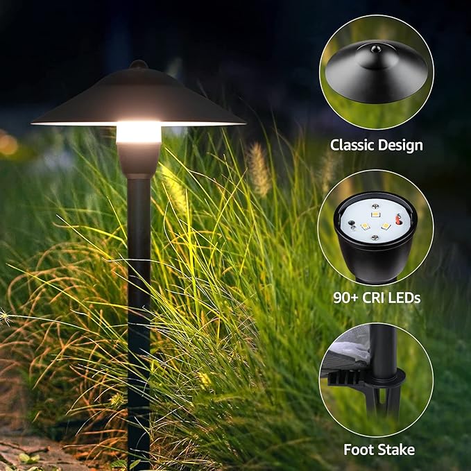 SUNVIE Low Voltage Pathway Lights Wired Path Light Outdoor 3W 12-24V 3000K Waterproof Aluminum LED Landscape Lights | Lumora