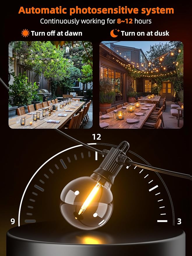 Kawaya Solar Powered String Lights for Outside, Outdoor IP65 Waterproof LED Patio Light with USB-Charging | Lumora