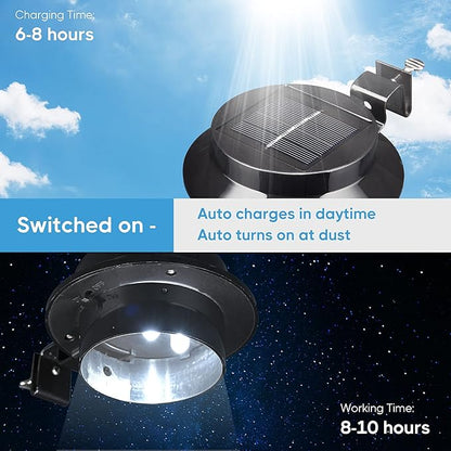 Yescom LED Solar Gutter Light Waterproof Outdoor Garden Fence Wall Lights 10 Packs