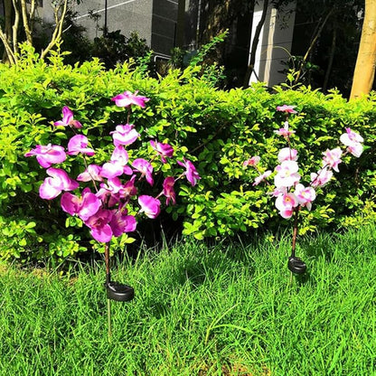 BESPORTBLE 2pcs Floral Solar Garden Lights Outdoor Ground Plug Pathway Lawn Solar Landscape Lighting for Patio Yard