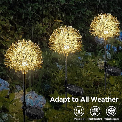 Solar Garden Lights Outdoor-2 Pack Decorative Light, Waterproof Solar Outdoor Lights Auto ON/Off Solar Lights for Garden Gifts for Pathway Party Christmas, Warmwhite