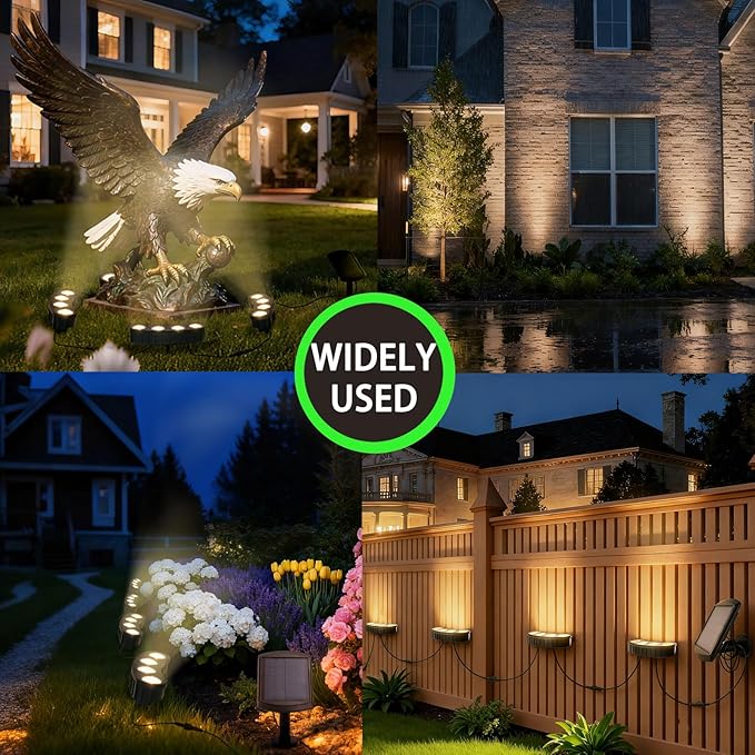 Solar Palm Tree Ring Lights Outdoor, 3-in-1 Tie/Stake/Hang Installation, Warm White 50Lumen LED Tree Uplighting | Lumora
