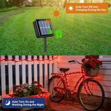 QITONG Red Valentine Solar String Lights, 2 Pack Each 66ft 200 LED Christmas Lights Outdoor Waterproof, 8 Modes | Lumora