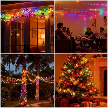 Christmas String Lights (Multicolor - Steady, 25FT), Mini LED String Lights, Waterproof Fairy Lights for Outdoor Indoor Holiday Party Patios Wedding Valentines Day Halloween Xmas Decor