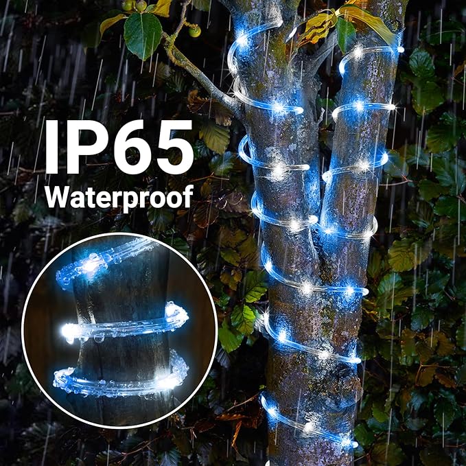 Solar Rope Lights, 2 Packs Total 132ft 400LED Solar String Lights, 8 Modes Waterproof Solar Powered Outdoor Light | Lumora