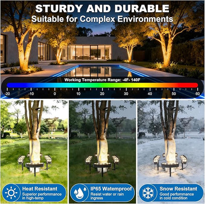 Solar Palm Tree Lights Outdoor, 14400mAh Tree Solar lamp, Landscape Light 3000K, IP65 Waterproof, Supports Remote Control, Timer and dimming, Suitable for Palm Tree Lights, Yard, Garden