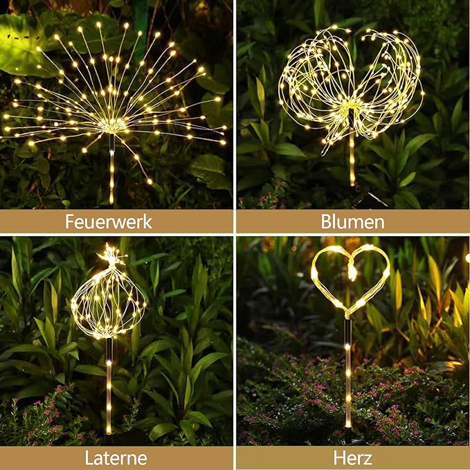 4 Pack Solar Firework Lights 200 LED Create Magical Nights, Waterproof Starburst - Outdoor Security Flood Light | Lumora