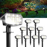 GIGALUMI Solar Spot Lights Outdoor Waterproof 10 Pack Cool White IP65, 63 LED 3 Lighting Modes Spotlights for | Lumora