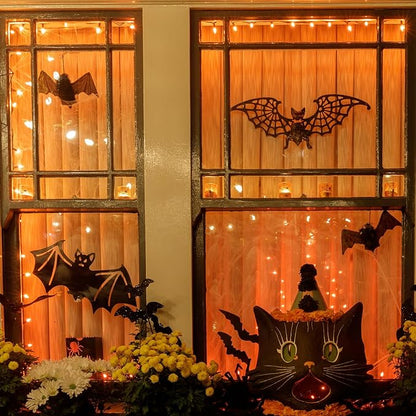 LAMPHOME Halloween String Light,100 Count Incandescent Mini String Light in 19.6ft,Indoor/Outdoor 120V UL Certified Mini Light for Halloween,Patio Lawn,Home,Garden,Party (Orange)