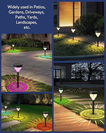 Vangue Solar Lights Outdoor Garden, 2025 New Dynamic Running Light, IP65 Waterproof Dual-Mode Solar Powered Outdoor Lights for Pathway Lawn Patio Yard Landscape Driveway (6)