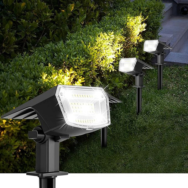 Solar Spot Lights Outdoor Waterproof, 4 Pack Solar Powered Garden Lights, 59 LED 4 Lighting Modes, Outside Yard | Lumora