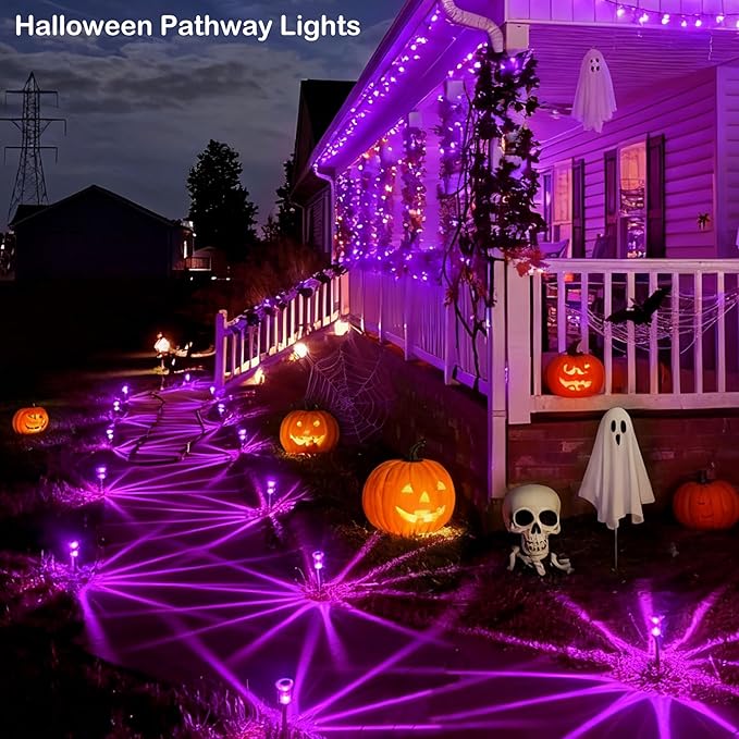Christmas Solar Lights Outdoor 10 Pack Solar Pathway Lights Outdoor Halloween Decorations Waterproof Yard Lighting | Lumora