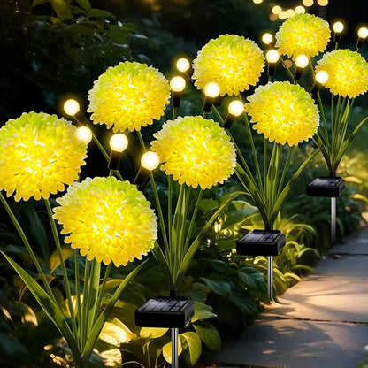 Solar Lights Outdoor Waterproof, 4 Pack Solar Firefly Swaying Lights with Flowers, Flower Light Garden Decor for Outside Yard Patio Thanksgiving for Women Grandma