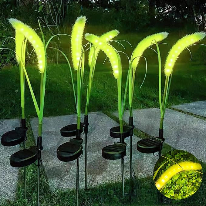 Solar Garden Lights Outdoor, Waterproof Decorative Solar Lights Outdoor 2 Pack LED Reed Flower Garden Decor Yard Patio Lawn Pathway Fence Terrace, Gifts for Mother's Day Mom