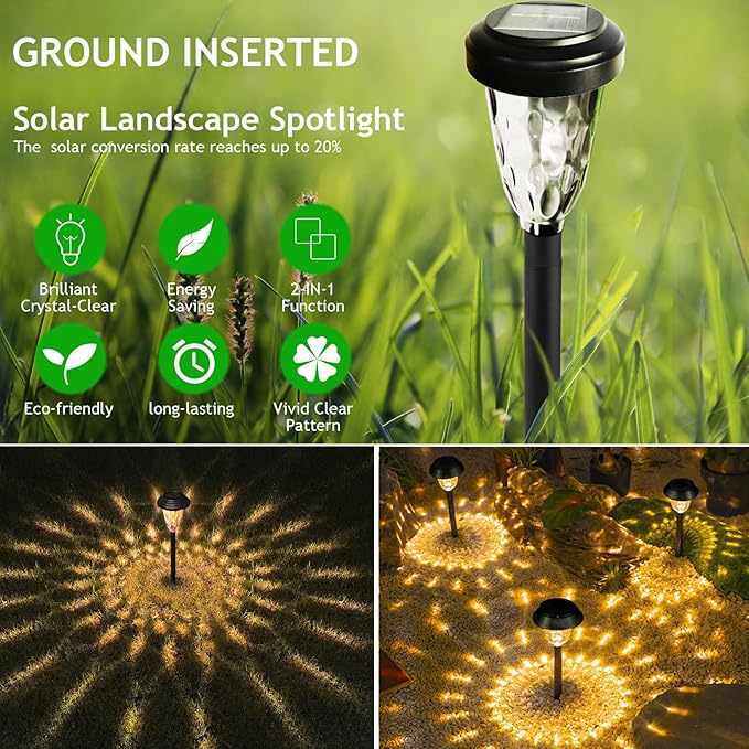 Mini Solar Pathway Lights 4 Pack,Outdoor Solar Yard Flickering Lights,IP65 Waterproof LED Lawn Light,Weatherproof Garden Lantern for Patio Path Backyard Walkway Sidewalk Driveway Decor on Christmas