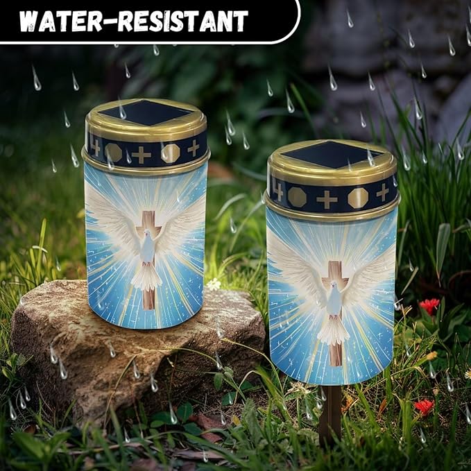 ZOUTAIRONG Solar Cross for Cemetery Grave Solar Garden Lights Outdoor Garden Lights Solar Pathway Lights Outdoor Cemetery Solar Lights for Grave Solar Lights for Cemetery Gravesite