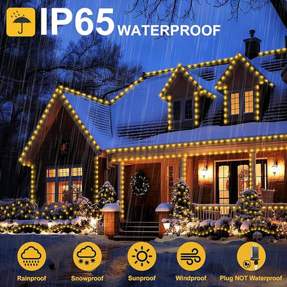 262FT 800LED Christmas Lights Outdoor, Outdoor Transparent Wire Christmas Tree Lights with 8 Modes Waterproof, Plug in String Light for Outside Indoor Xmas Tree House Holiday Wedding Party Decor