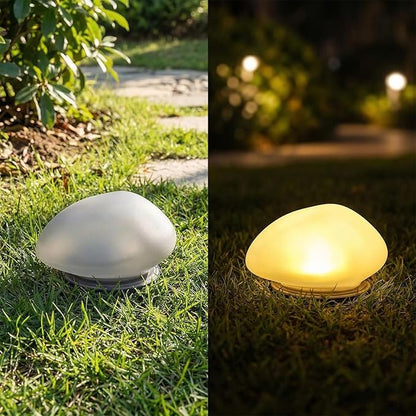 2026 Solar Pebble Lights Outdoor, Solar Pebbles, Outdoor Waterproof Landscape Night Lights for Garden Paths, Stairs, Lawns, Patios, Yard Party Decorations (2, Warm Light)