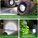 Outdoor Solar Rock Light - 4 Pack, Fake Rock IP65 Waterproof LED Super Bright Spotlight for Deck, Staircase, Woods | Lumora