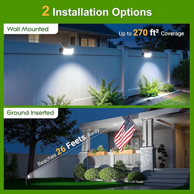 LETMY New Upgrade Solar Spot Lights Outdoor Waterproof with Bigger LED, 6 Pack Auto ON/Off Solar Lights Outdoor | Lumora