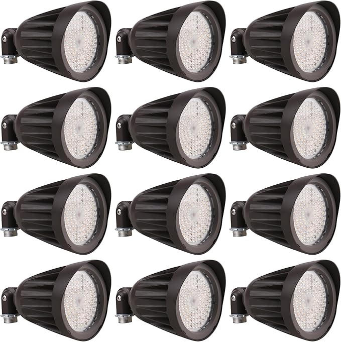 25 Watt LED Spot Light - 3,500 Lumens - Color Selectable 30K/40K/50K - 42°Beam - Knuckle Conduit Mount - LED Landscape Flood Light - 80W MH Equivalent UL and DLC Certified (12-Pack)