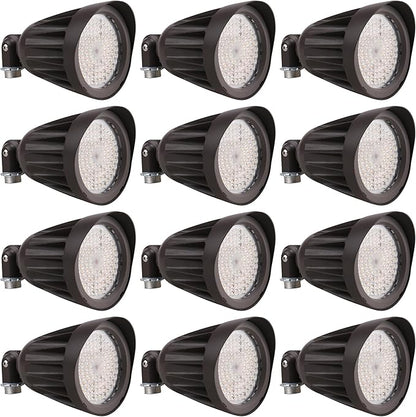 25 Watt LED Spot Light - 3,500 Lumens - Color Selectable 30K/40K/50K - 42°Beam - Knuckle Conduit Mount - LED Landscape Flood Light - 80W MH Equivalent UL and DLC Certified (12-Pack)