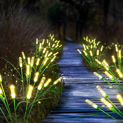Swaying Solar Garden Lights - Outdoor Waterproof, Upgraded Solar Firefly Lights, Warm White (2-Pack)