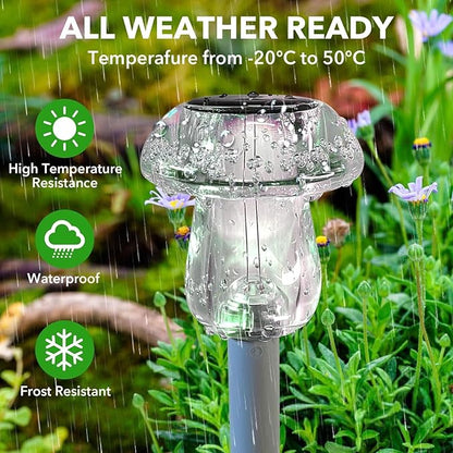 QUQUQ Solar Pathway Lights Solar Lights Outdoor Pathway Powered LED Mushroom Garden for Yard Yard Patio Decor(Warm White)