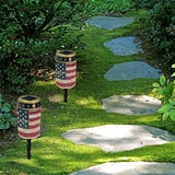 US Flag Solar Garden Lights Outdoor Waterproof Pathway Decorations for Yard Path Patio Warm White Lantern Solar | Lumora