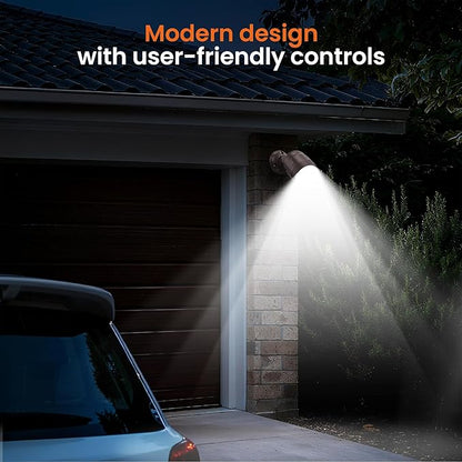 2 Pack Motion Sensor Light Outdoor Battery Operated, 4000mAh Rechargeable 600 Lumen Battery Outside Lights Spotlight, IP65 Waterproof for Porch, Garage, House