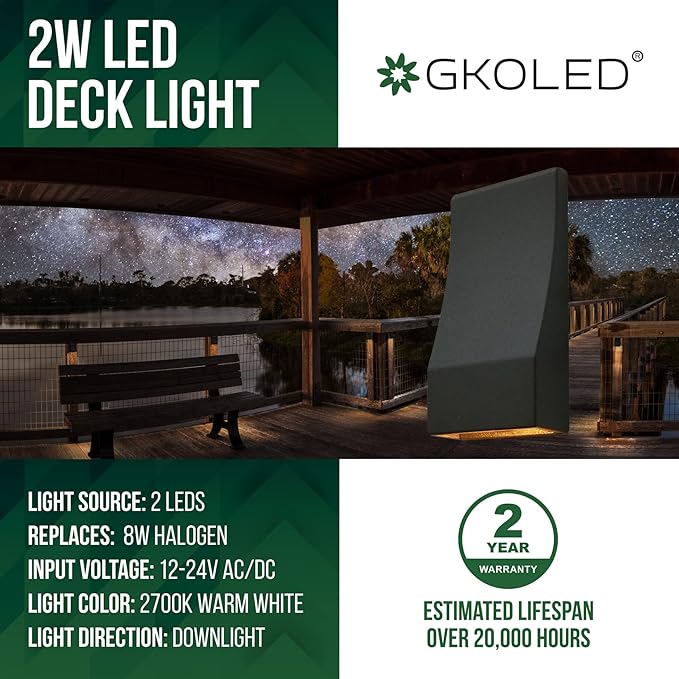 GKOLED 6 Pack Surface Mount Low Voltage LED Step Light and 6 Pack Low Voltage LED Wedge Deck - Outdoor Path Light | Lumora