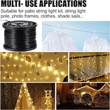 Upgraded Outdoor String Light Hanging Kit, 350ft Globe String Light Suspension Kit w/Expansion Hook, Stainless | Lumora