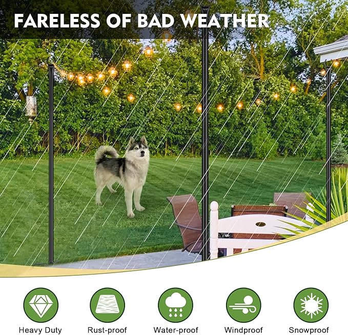 FEED GARDEN String Light Poles for Outside,9.8FT Metal Poles for Outdoor String Lights, Stand Poles for Deck | Lumora