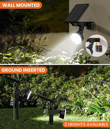 Solar Spotlights Outdoor Waterproof IP67,Cool White LED Floodlight,4 Pack,360°Adjustable Prowered Panel,3 Lighting | Lumora