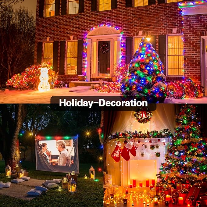 C7 LED Christmas Lights - 25FT Outdoor Multicolor String Lights, Vintage Hanging Decor for Roofline, Xmas Tree | Lumora