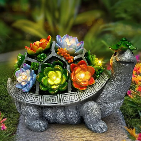 11.1 Inch Large Solar Garden Decor Turtle Statues Lights, Outdoor Figurine Decorations Ornament Lamps for Outside | Lumora