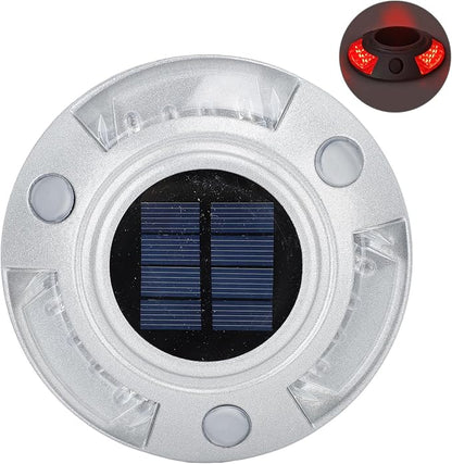 Driveway Dock Light, 800m Visible Distance Silver Solar Dock Light, Pathway Working Time Up to 8-10 Hours (Red Light)