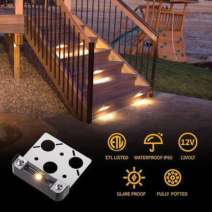 Gardenreet 3 Inch LED Hardscape Light,Retaining Wall Lights,12V AC/DC Paver Step Light,Cast Aluminum Housing,Integrated 0.5W 2700K LED Light Source,IP65 Waterproof, 50000 Hours Lifespan