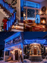 Flacchi Meteor Shower Icicle Lights - 5 Tubes 20" Each 270 LED Cascading Raindrop Lights, Timer Outdoor Waterproof | Lumora