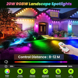 ZZXX 20W RGB Outdoor Spotlight Halloween 120V Color Changing Landscape Lights Waterproof LED Multicoloured | Lumora