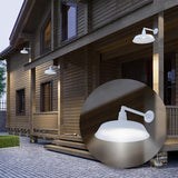 17in. White Finish Outdoor Gooseneck Barn Light Fixture with 13in. Long Extension Arm - Wall Sconce Farmhouse | Lumora