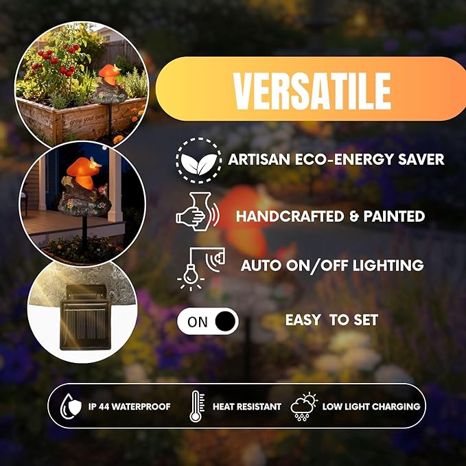 Solar Powered Garden Stake Lights Statues Outdoor, Birthday Gifts for Mom, Halloween Décor Waterproof Patio Balcony Yard Lawn Ornament