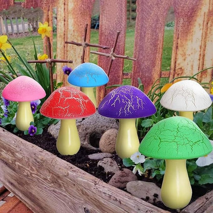 Solar Garden Decor Lights, Cracked Mushrooms for Garden Decor, 8 Colors Memory Function Simple Installation Waterproof Solar Pathway Light for Yard Decor Housewarming Gifts Multicolor