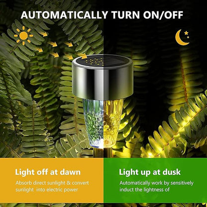 12 Packs Solar Pathway Lights - Stainless Steel Waterproof Auto On/Off Dusk to Dawn for Patio/Yard/Pathway/Driveway, Dusk to Dawn Auto On/Off Lamps (Color : Warm White, Size : 12 Pack)