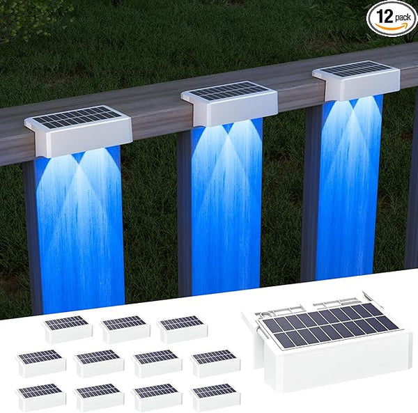 VOLISUN Solar Deck Lights 12 Pack, Warm White, Cool White and RGB Color Glow LED Large Size Lamp, IP65 Waterproof | Lumora