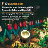 12Vmonster Color Changing RGB IP68 LED Outdoor Spot Light – 12V 10W Waterproof Garden Lighting – Multicolor | Lumora