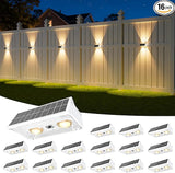 NIORSUN Solar Fence Lights Outdoor, 16 Pack Up and Down Waterproof Solar Wall Lights, Fence Lights with Lens, Warm | Lumora