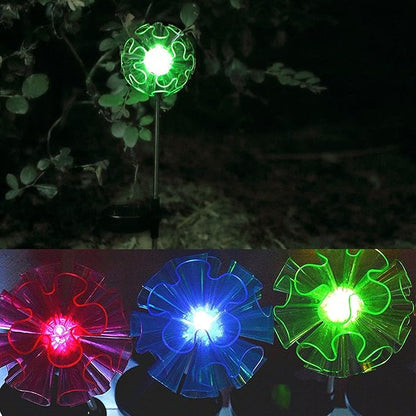 Outdoor Solar Garden Stake Lights 3 Pack- Color Changing LED Stake Lamp In-ground Landscaping Lights for Garden Patio Yard Lawn Pathway Flower Bed Decorations Figurine Lily Sun Flower and Dandelion