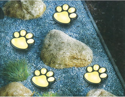 Solar Led Pet Paws Animal Prints Decorative Exterior Lanterns for Yard Garden Landscape Pathway Outdoor Waterproof Lights